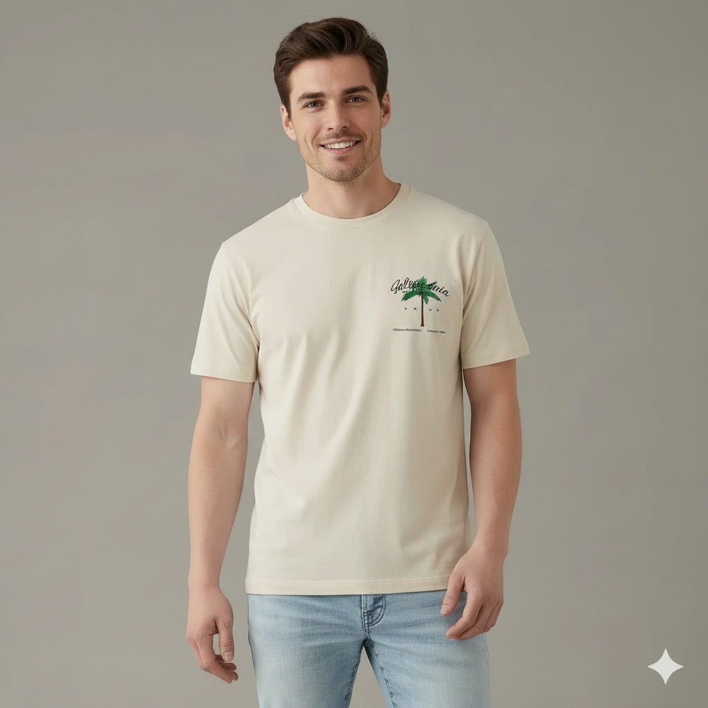 Men Vanilla Typography Printed Tropical T-shirt