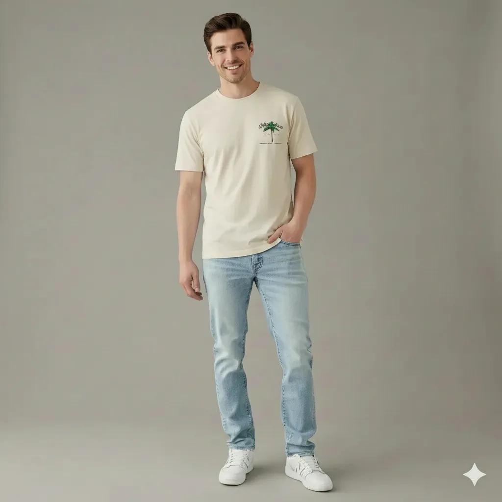 Men Vanilla Typography Printed Tropical T-shirt