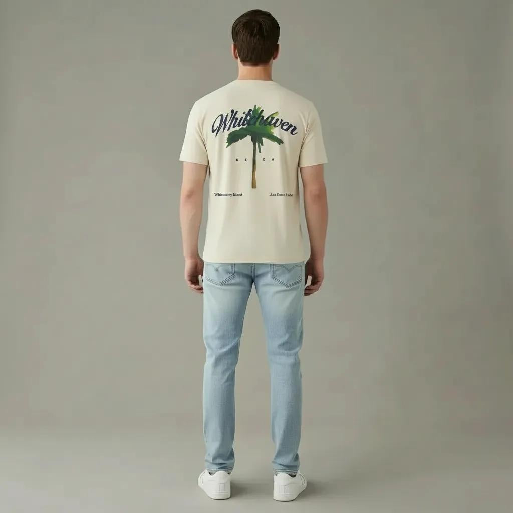 Men Vanilla Typography Printed Tropical T-shirt