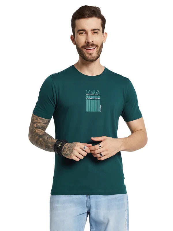 Octave Men Typography Applique T-Shirt