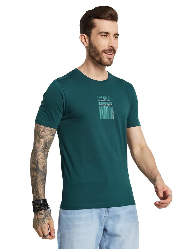 Octave Men Typography Applique T-Shirt