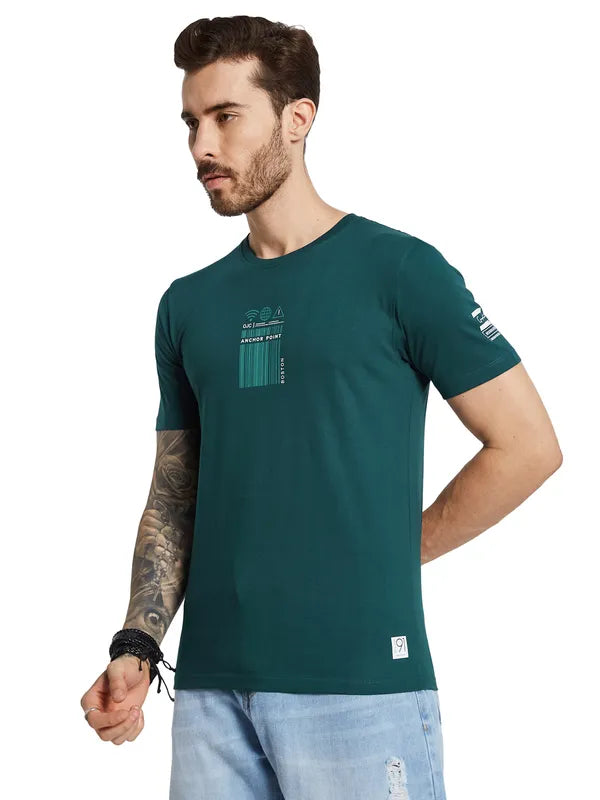 Octave Men Typography Applique T-Shirt