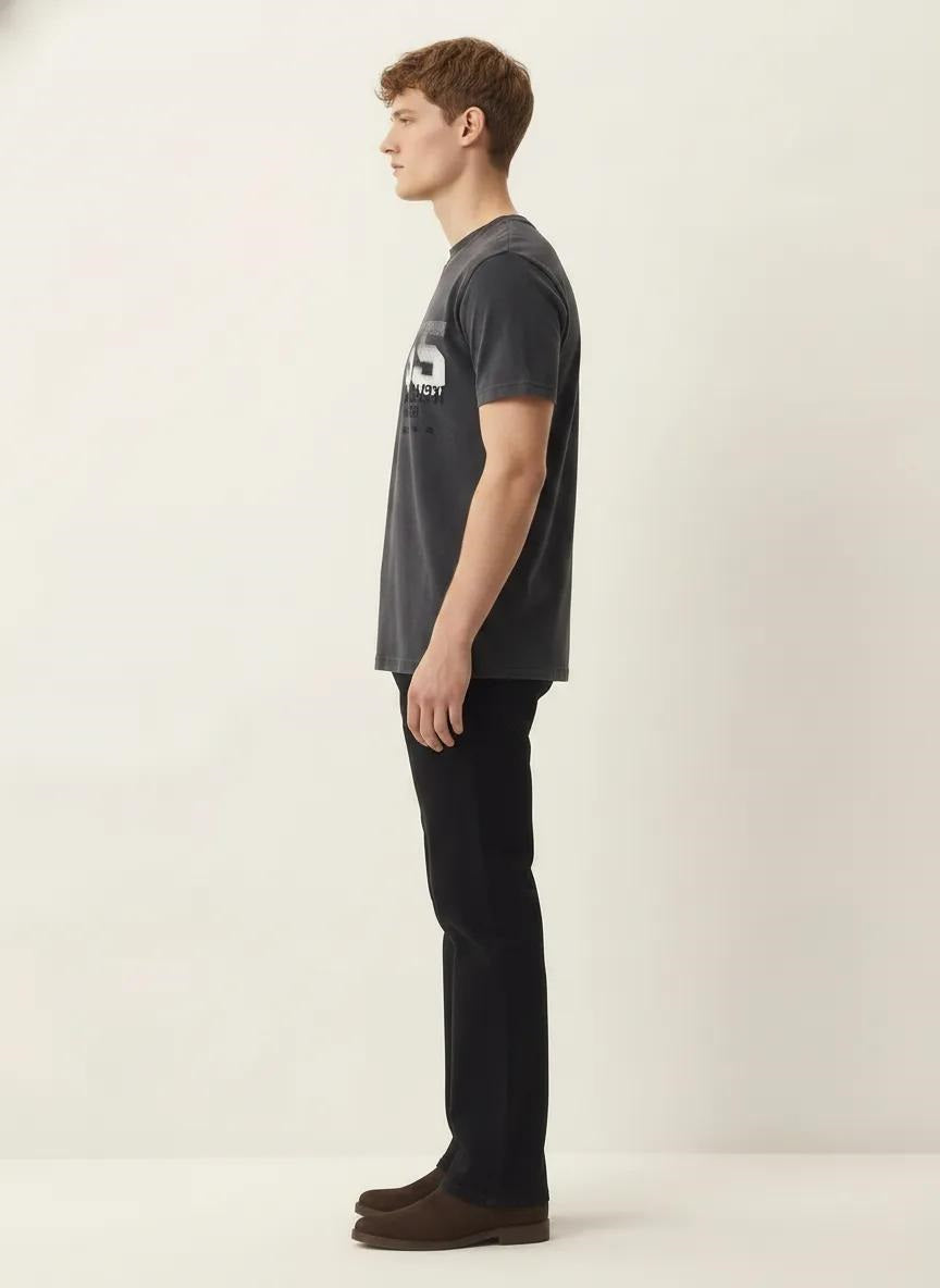 Men Charcoal Printed T-shirt