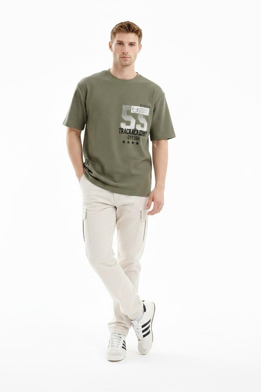 Men Moss Typography Printed T-shirt