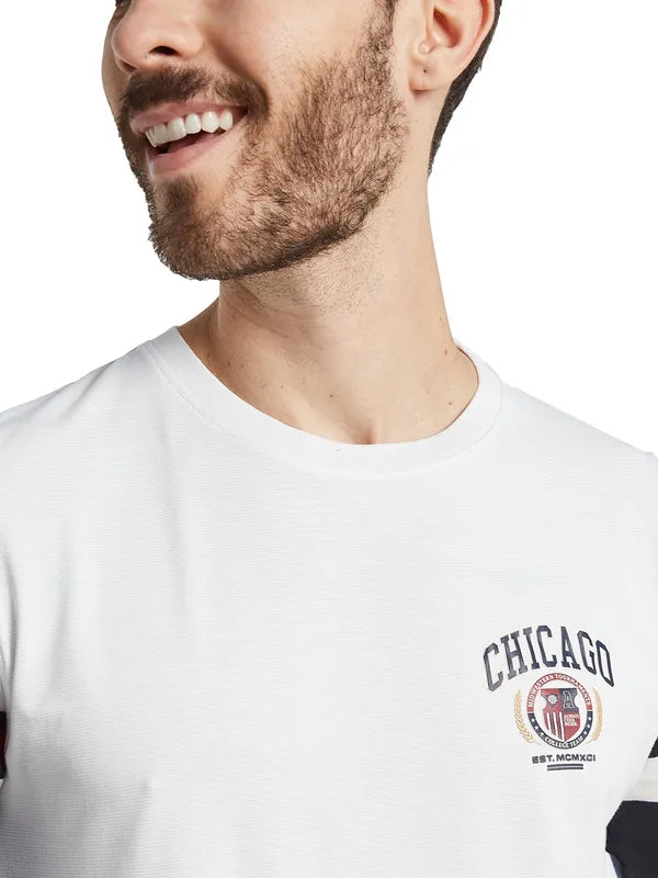 Octave Men Typography Printed Applique T-Shirt