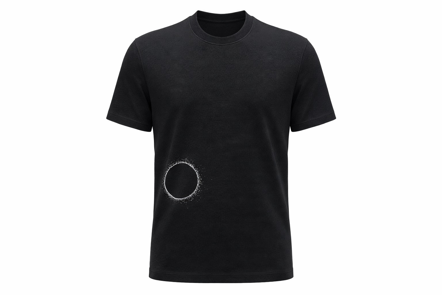 Men Black Printed Round Neck T-shirt