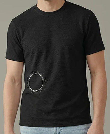 Men Black Printed Round Neck T-shirt