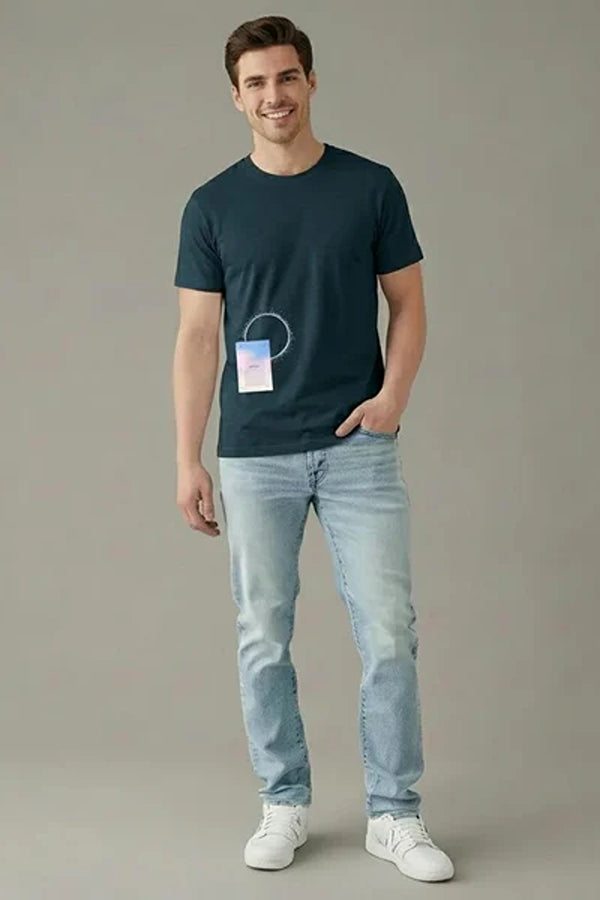 Men Printed Round Neck T-shirt