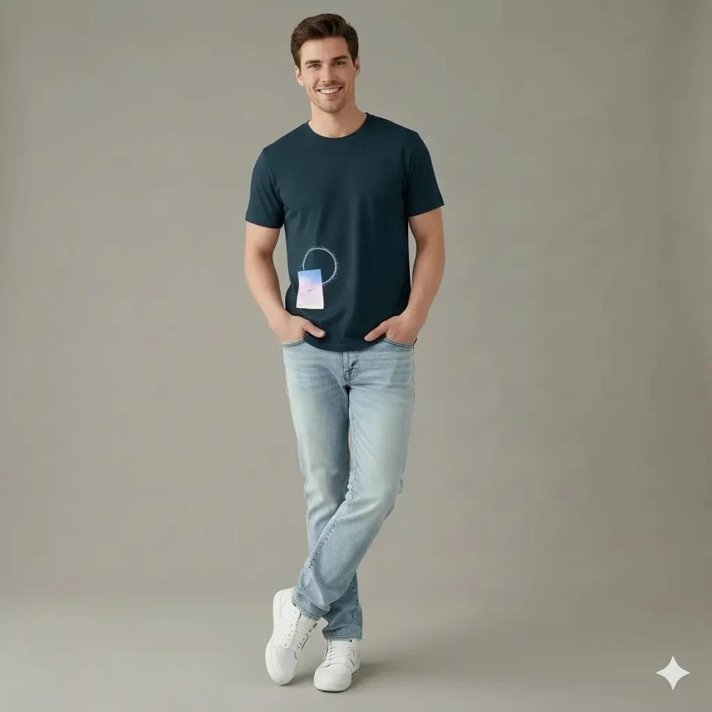 Men Pacific Printed Round Neck T-shirt