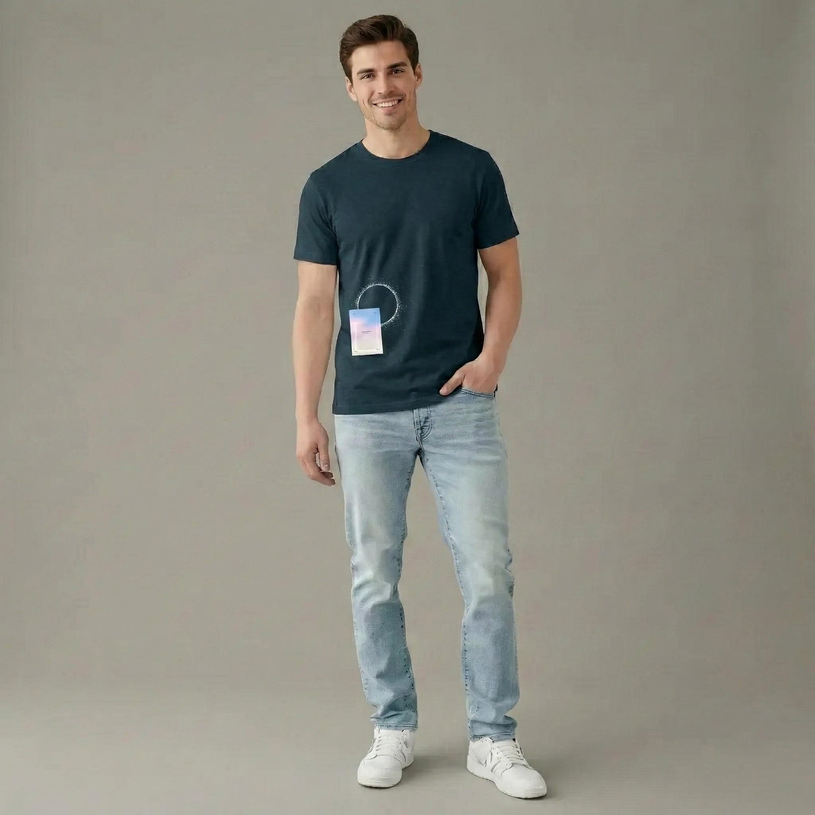 Men Pacific Printed Round Neck T-shirt