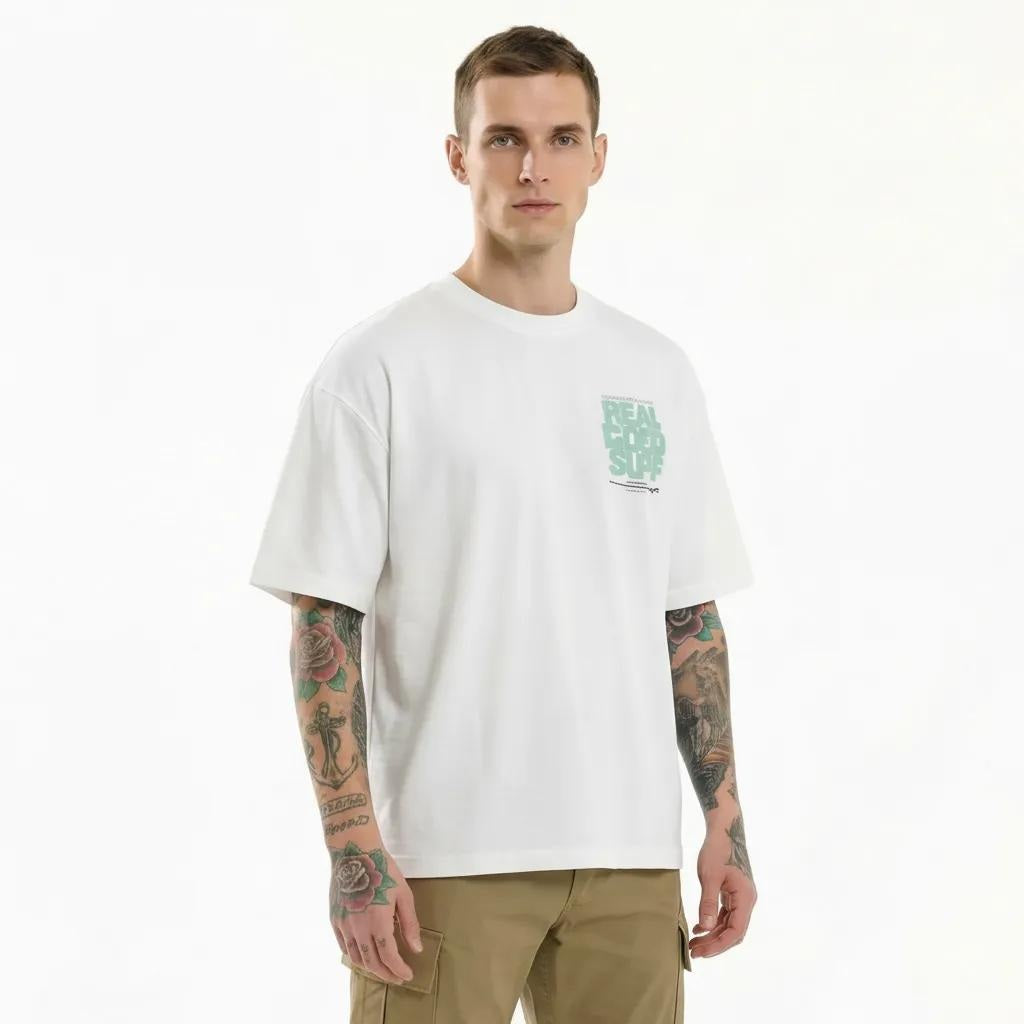 Octave Men Off White Printed T-shirt