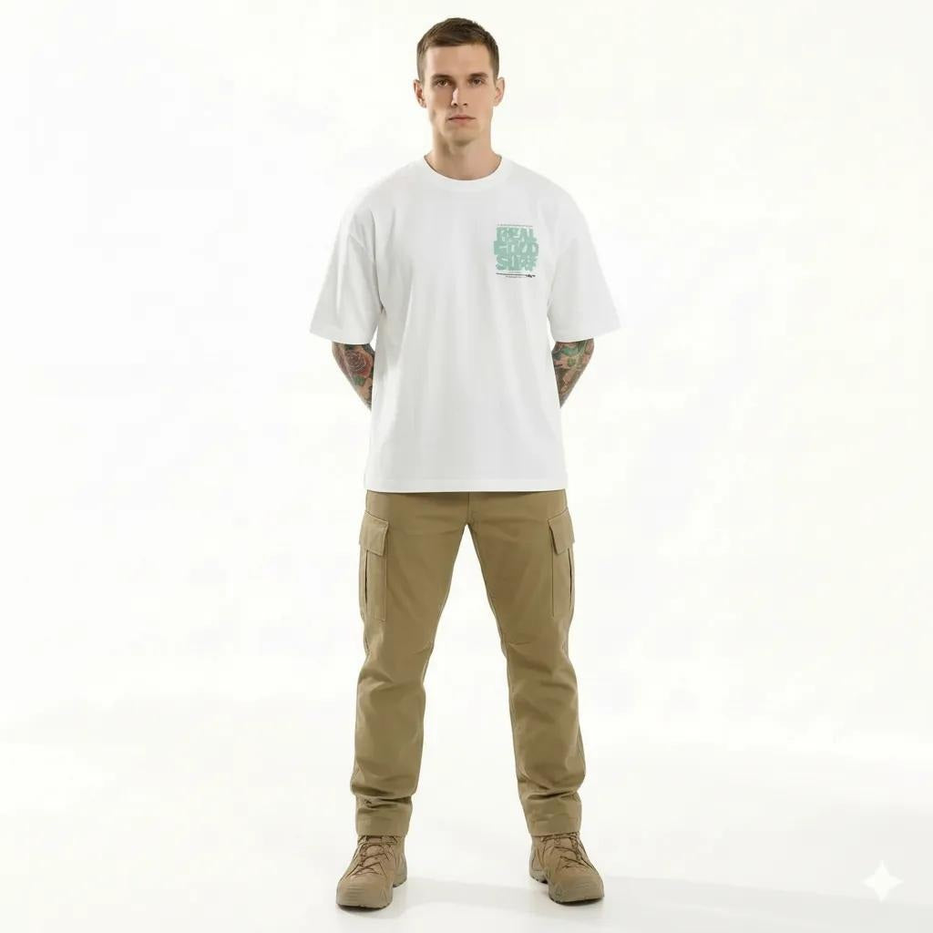 Octave Men Off White Printed T-shirt