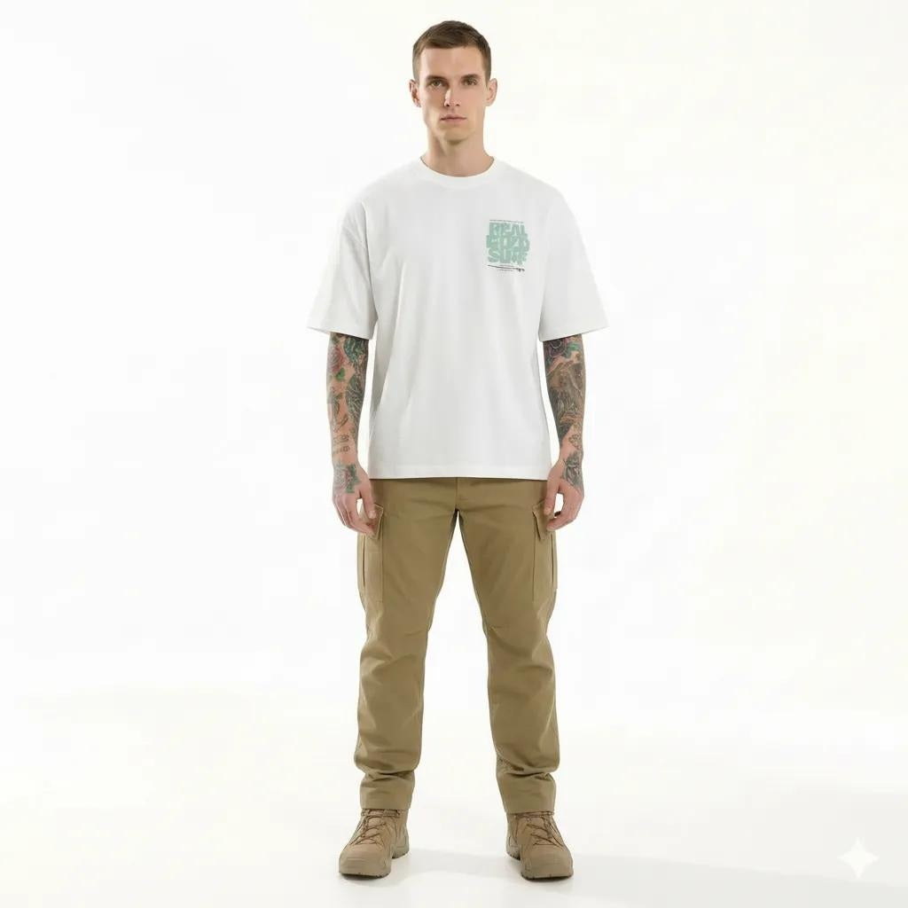 Octave Men Off White Printed T-shirt