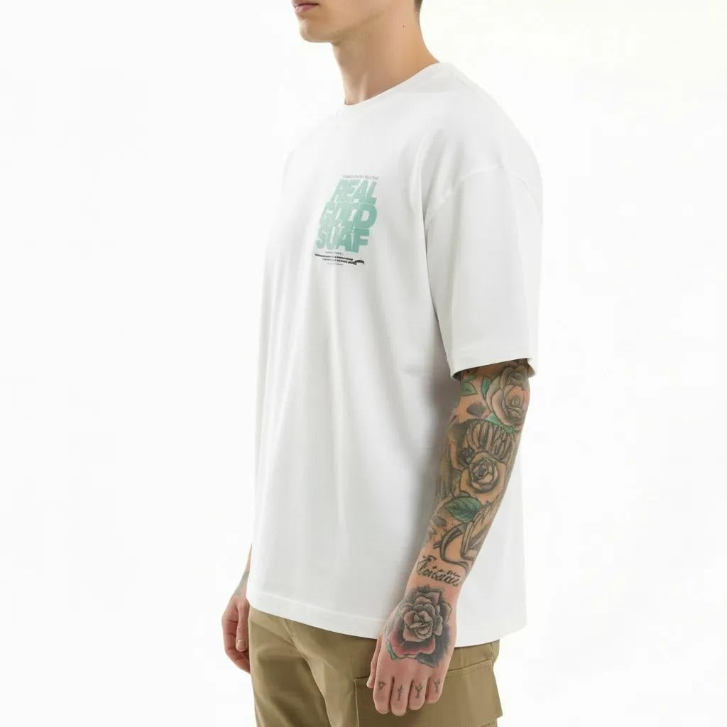 Octave Men Off White Printed T-shirt