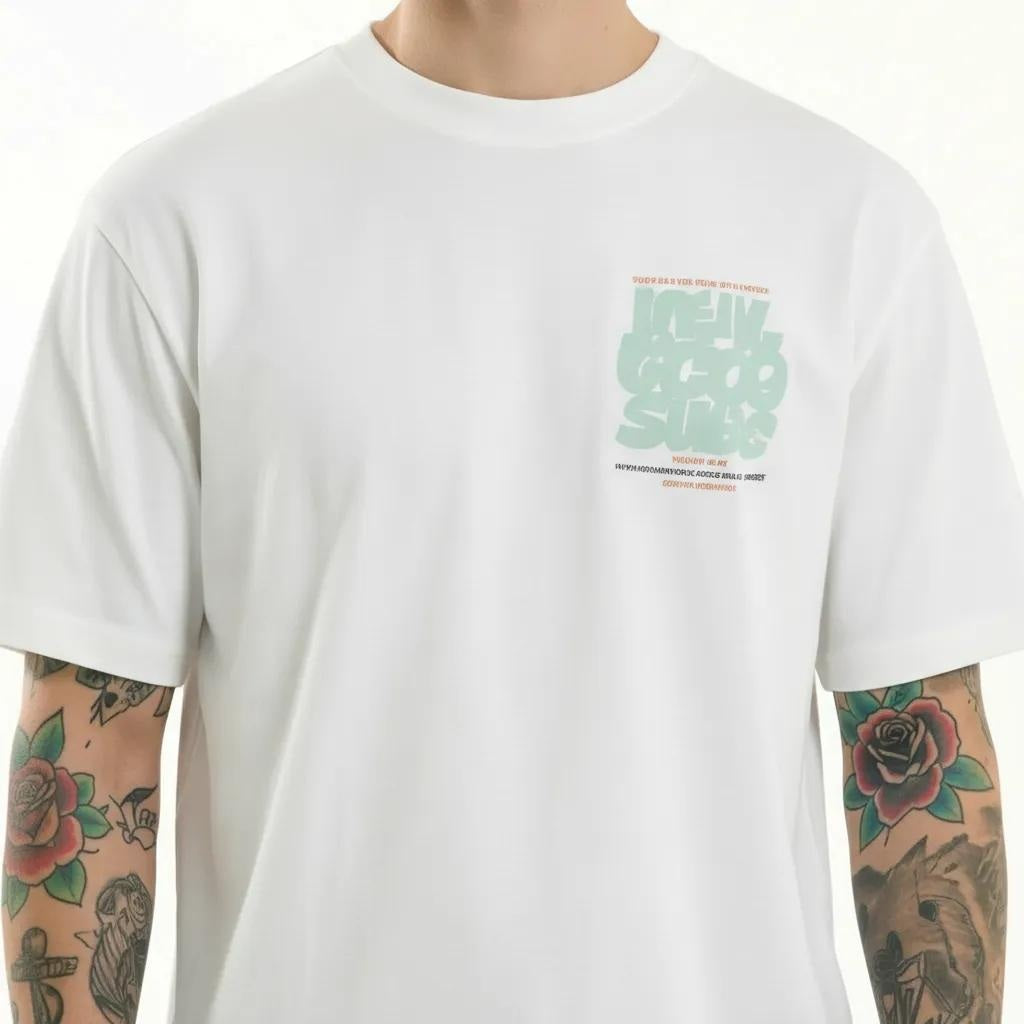 Octave Men Off White Printed T-shirt