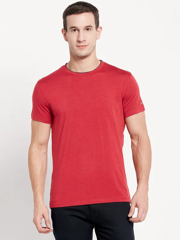 Men Red Melange T-Shirt