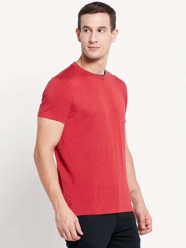 Men Red Melange T-Shirt