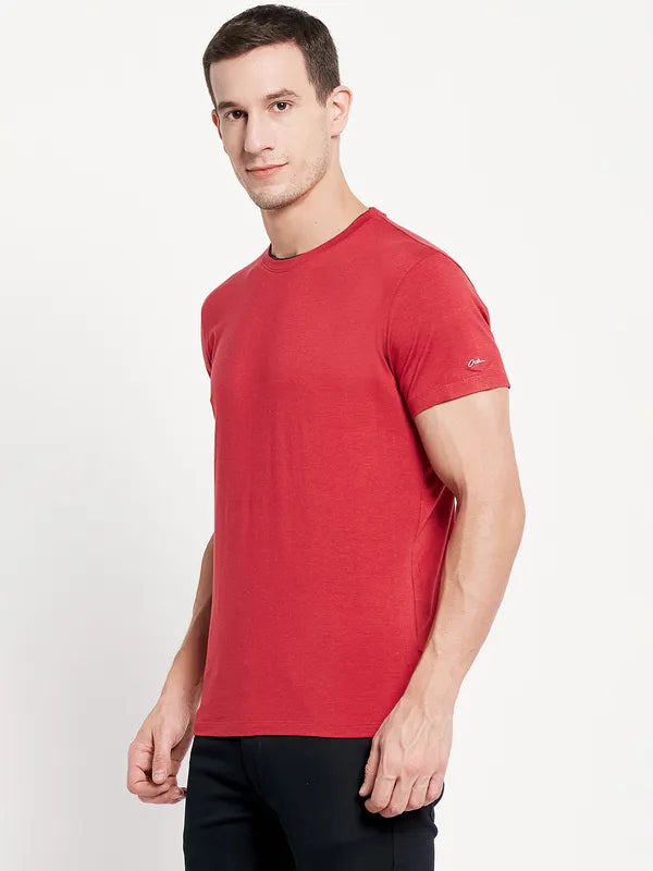 Men Red Melange T-Shirt