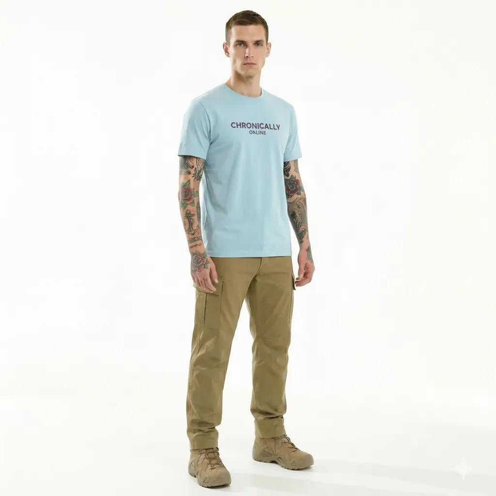 Octave Men Aqua Printed T-shirt