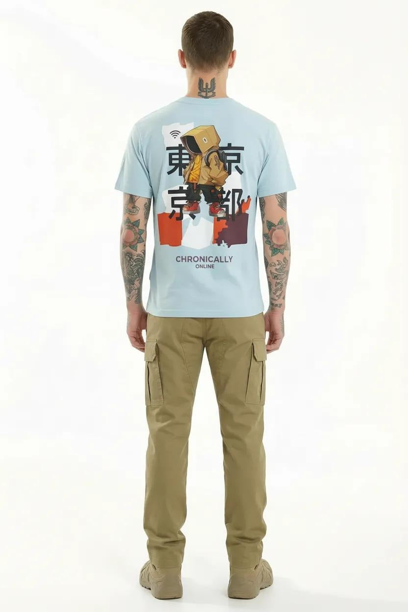 Octave Men Aqua Printed T-shirt