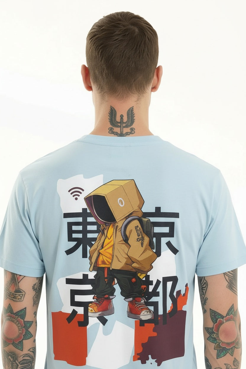 Octave Men Aqua Printed T-shirt