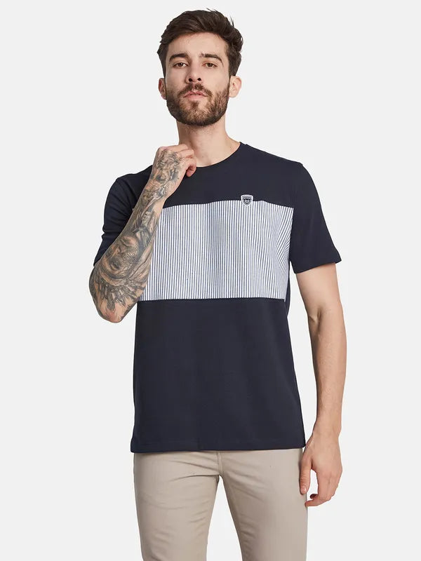 Octave Ss24 Men Colourblocked Round Neck T-Shirt