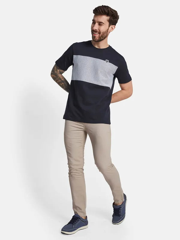 Octave Ss24 Men Colourblocked Round Neck T-Shirt