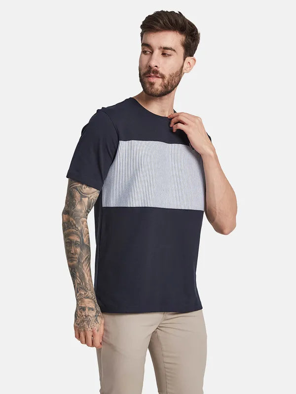 Octave Ss24 Men Colourblocked Round Neck T-Shirt