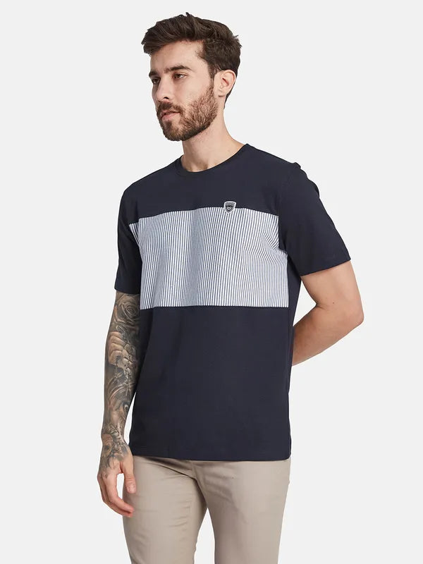 Octave Ss24 Men Colourblocked Round Neck T-Shirt