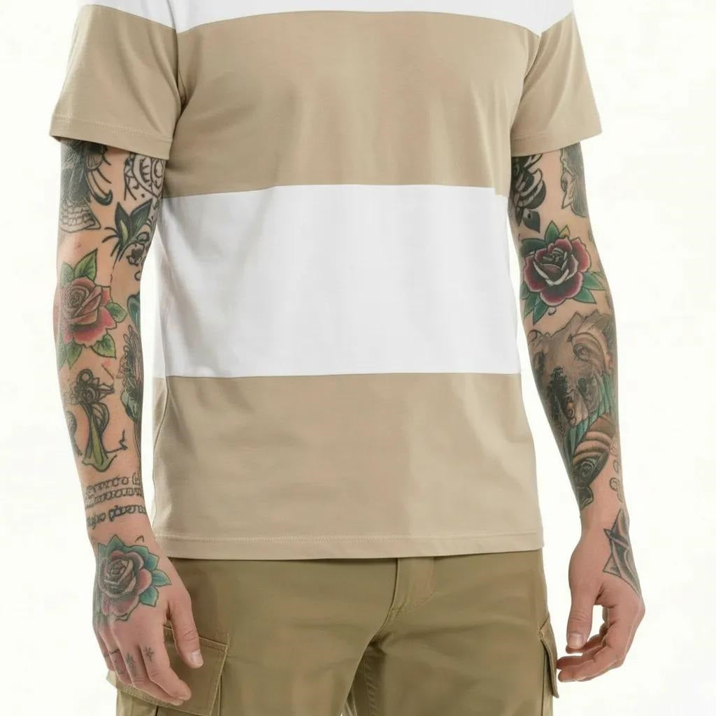 Men Mastic Colourblocked Round Neck T-shirt