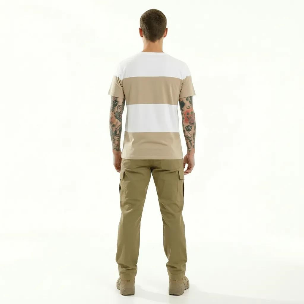 Men Mastic Colourblocked Round Neck T-shirt