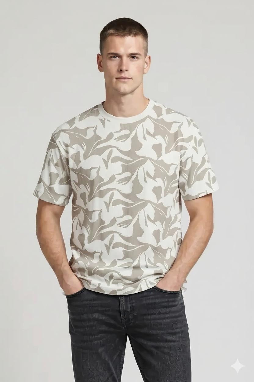 Men Onyx Round Neck Printed T-shirt