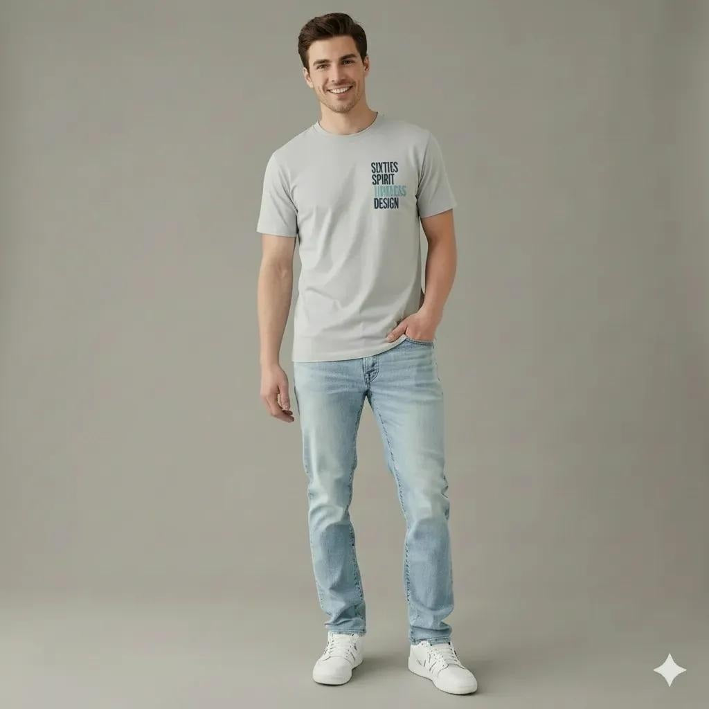 Men Chalk Typography Printed T-shirt