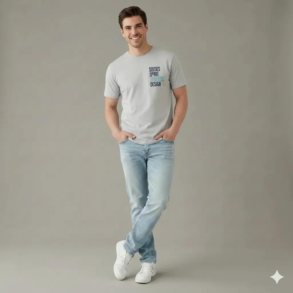 Men Chalk Typography Printed T-shirt