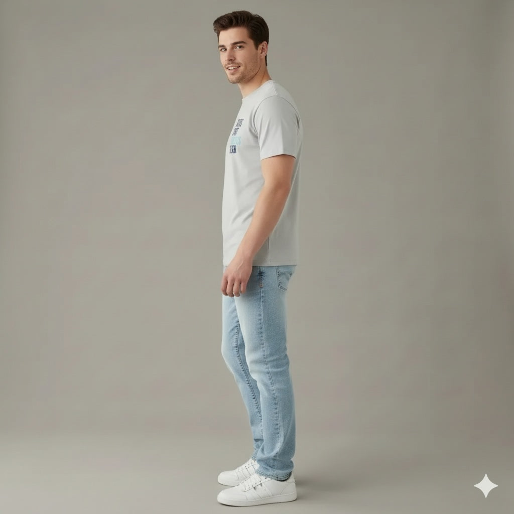 Men Chalk Typography Printed T-shirt