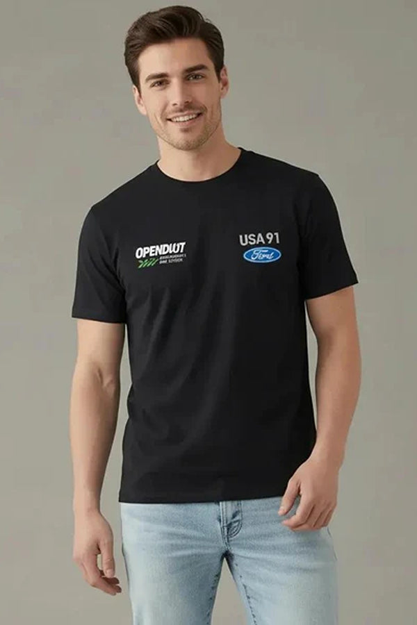 Men Brand Logo Printed T-shirt