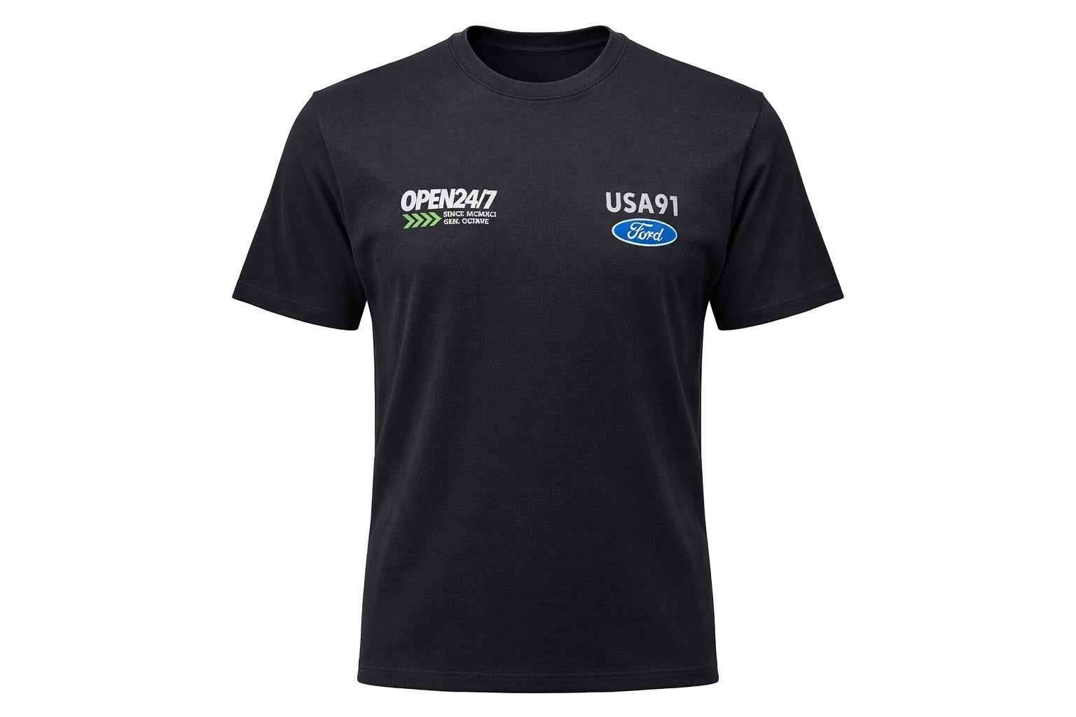 Men Black Brand Logo Printed T-shirt