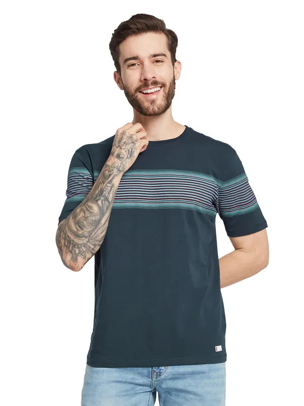 Octave Men Striped Round Neck T-Shirt