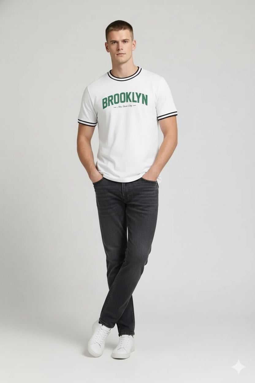 Men Off White Typography Printed T-shirt