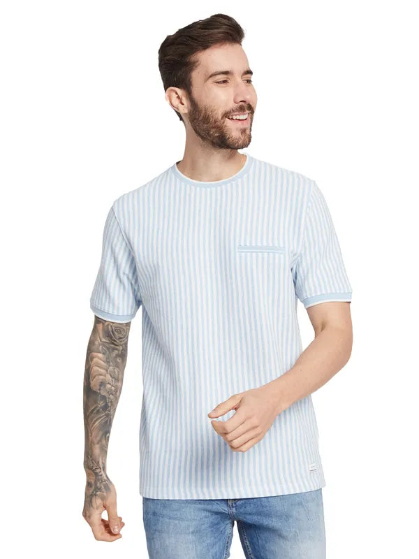 Octave Men Striped Round Neck T-Shirt