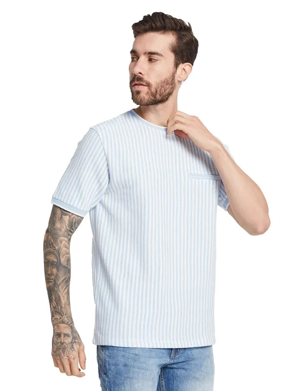 Octave Men Striped Round Neck T-Shirt