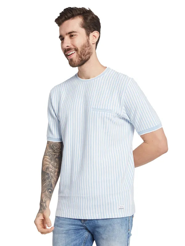 Octave Men Striped Round Neck T-Shirt