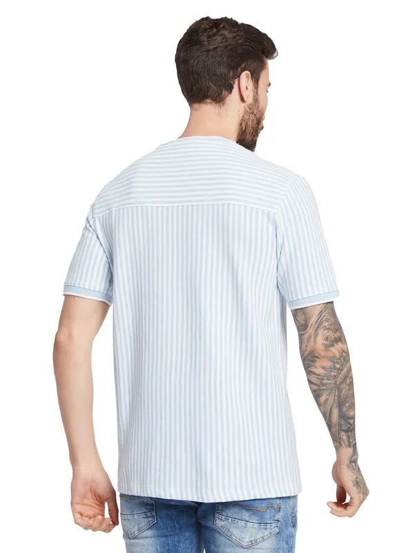 Octave Men Striped Round Neck T-Shirt