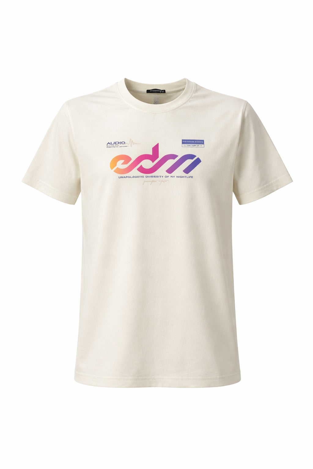 Men Vanilla Round Printed T-shirt