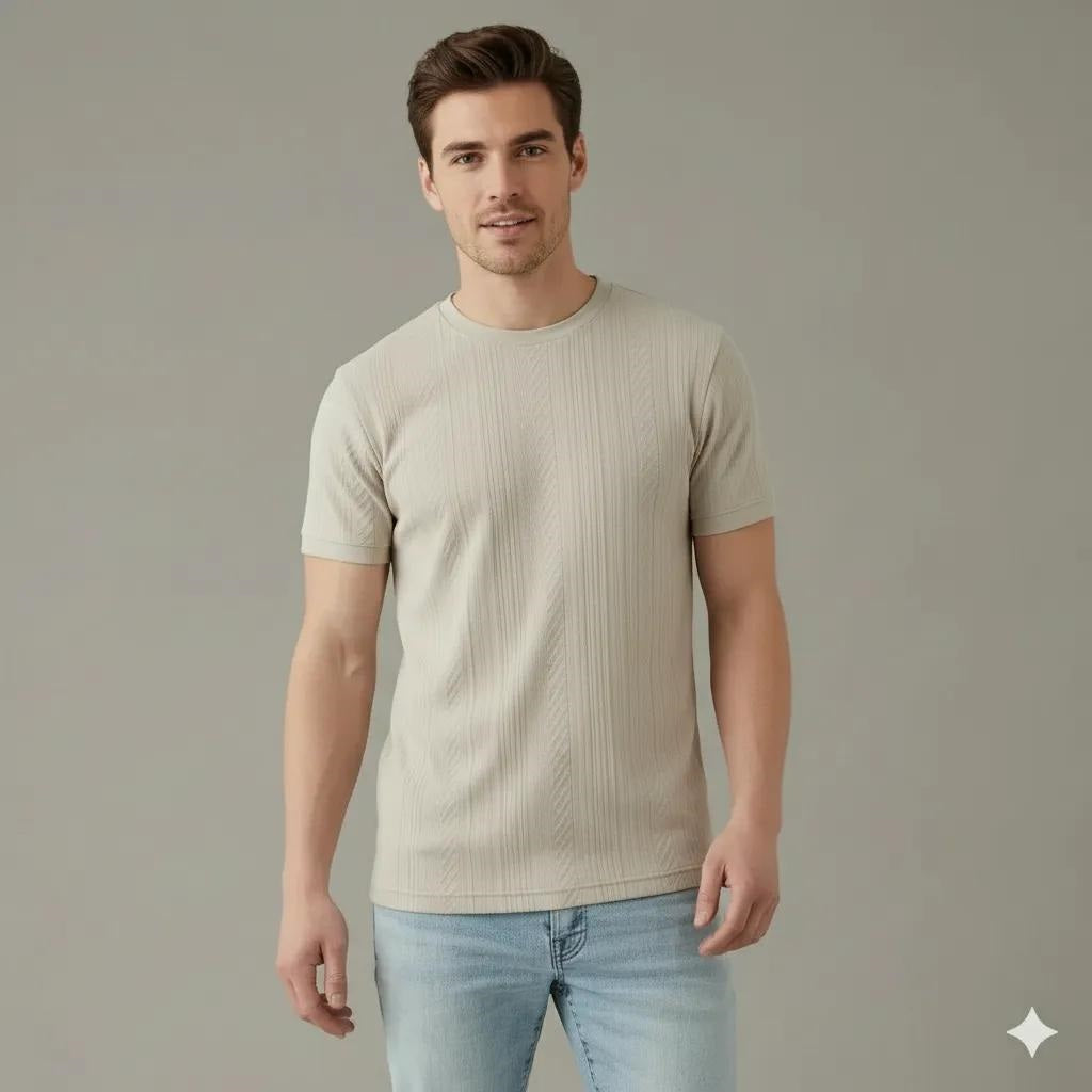 Men Arona Solid Round Neck T-shirt