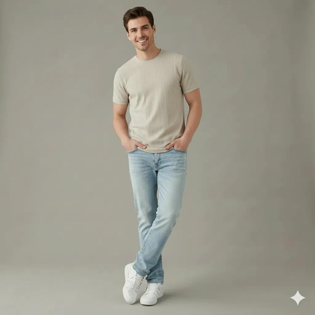 Men Arona Solid Round Neck T-shirt