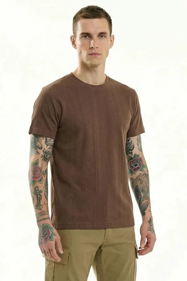 Men Solid Round Neck T-shirt