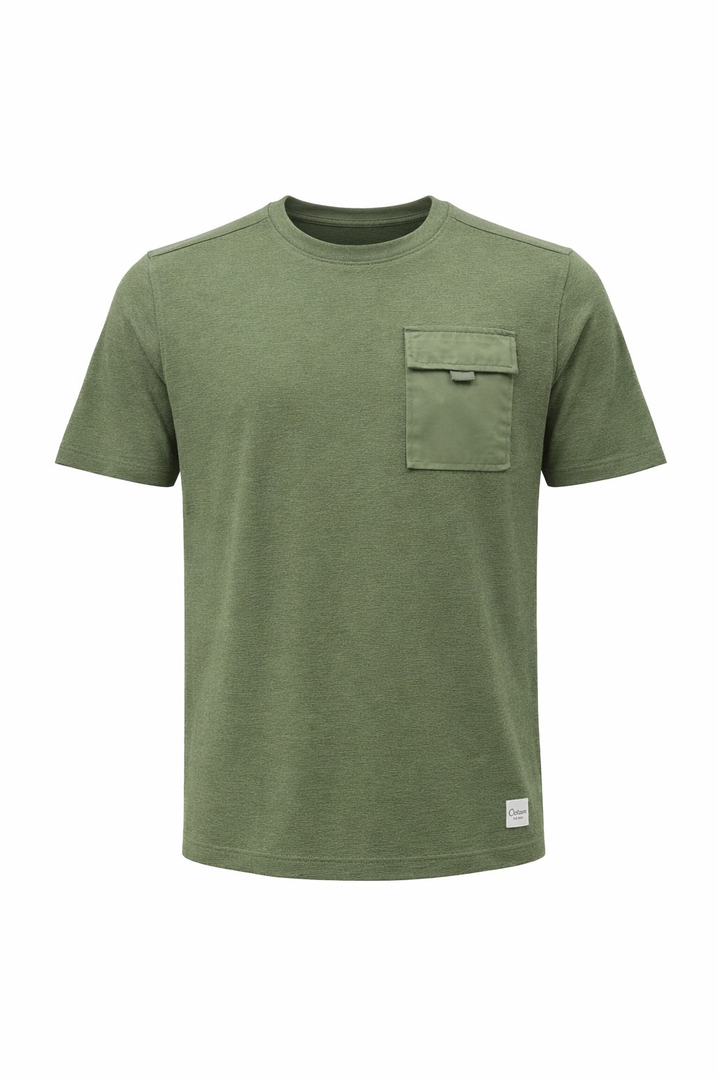 Men Moss Solid Round Neck T-shirt