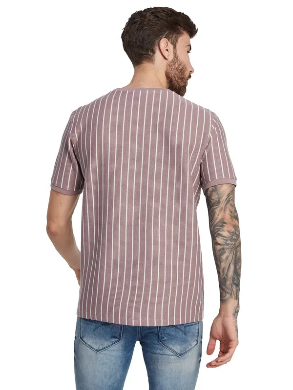 Octave Men Striped Round Neck T-Shirt