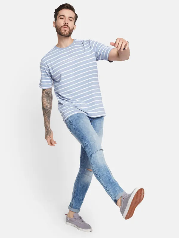 Octave Men Striped Round Neck T-Shirt